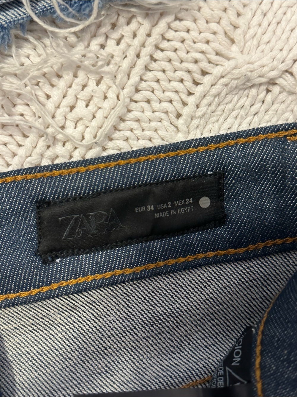 Zara Dark Indigo High-Rise Wide-Leg Jeans - Picture 5 of 5